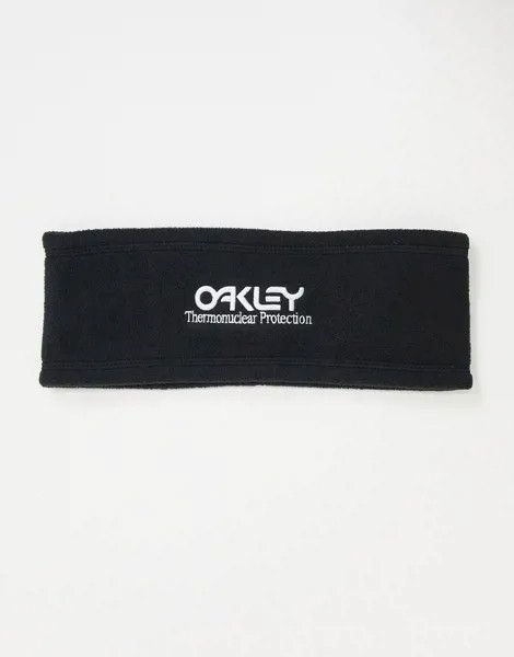 Черная горнолыжная повязка на голову из флиса с логотипом Oakley-Черный