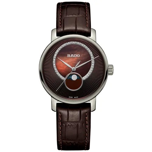 Наручные часы RADO Наручные часы Rado 084.6055.3.491, коричневый, серебряный