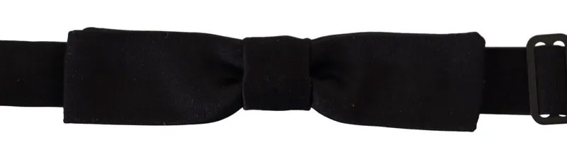 Мужской галстук-бабочка DOLCE - GABBANA, черный, 100% шелк, с регулируемым воротником, папийон, рекомендуемая розничная цена 200 долларов США.