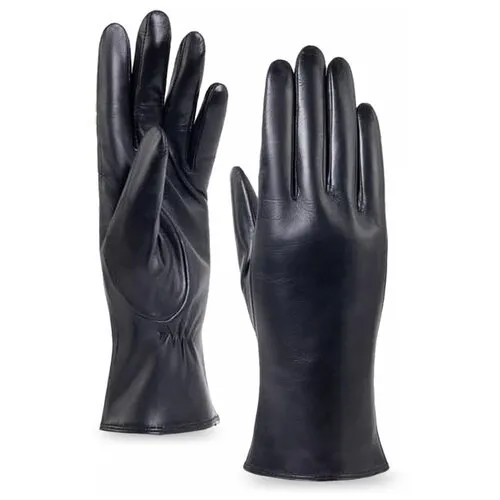 Перчатки TEVIN, демисезон/зима, натуральная кожа, подкладка, размер 7, черный