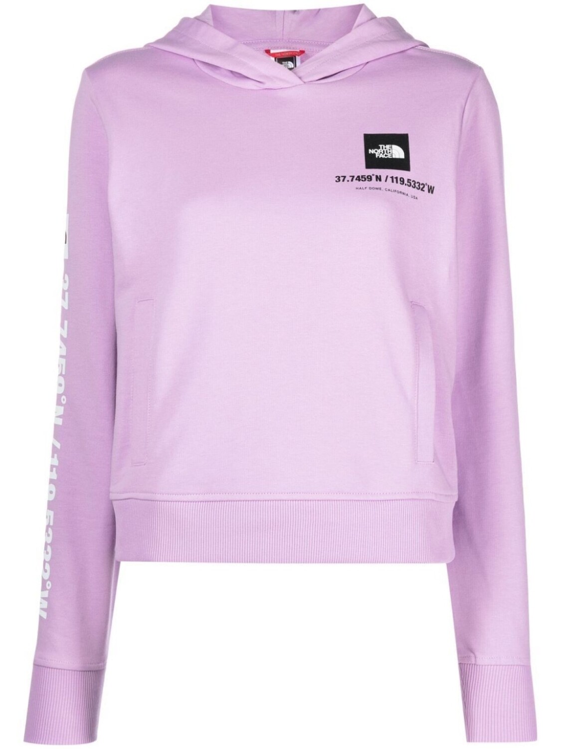 Укороченное худи с логотипом The North Face, фиолетовый
