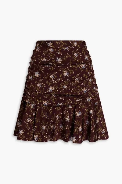 Мини-юбка Taras со сборками и цветочным принтом Veronica Beard, мерло