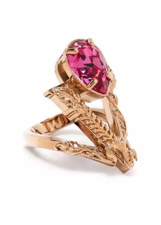 Versace кольцо Virtus с кристаллами