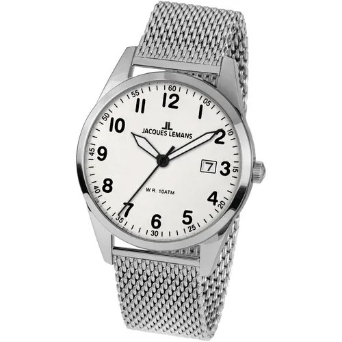 Наручные часы JACQUES LEMANS Classic, серебряный, белый