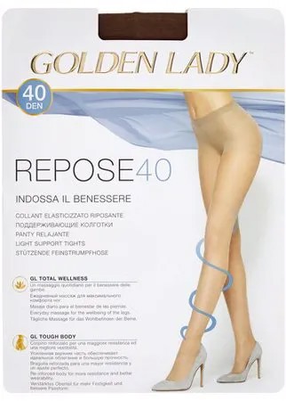 Колготки Golden Lady Repose, 40 den, размер 4/L, золотой, коричневый
