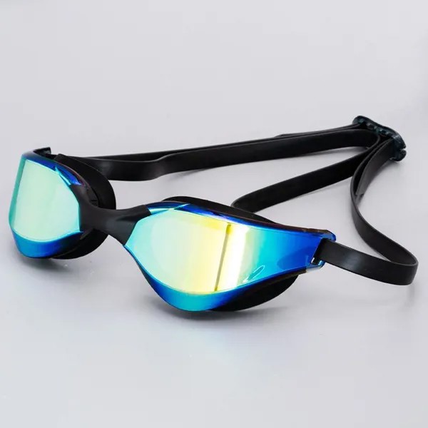 Силиконовое профессиональное водонепроницаемое покрытие Прозрачное двойное противотуманные плавательные очки Анти-УФ Мужчины Женщины Очки Плавательные очки