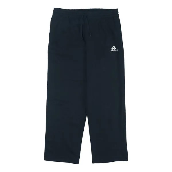 Повседневные брюки Adidas Casual Sports Fleece Lined Running Knit Straight Long Pants Black, Черный