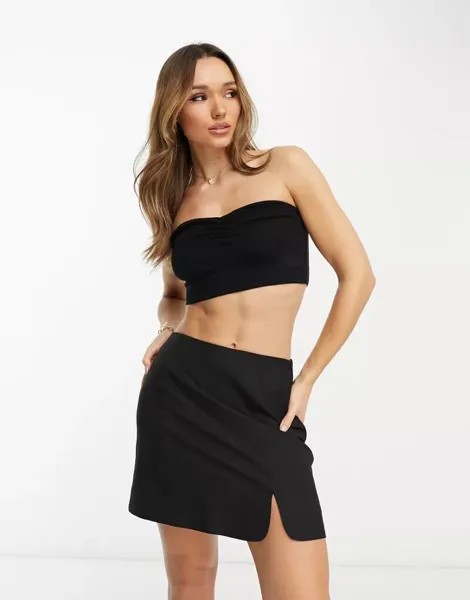 Y.A.S – Элегантная мини-юбка черного цвета, комбинированная модель