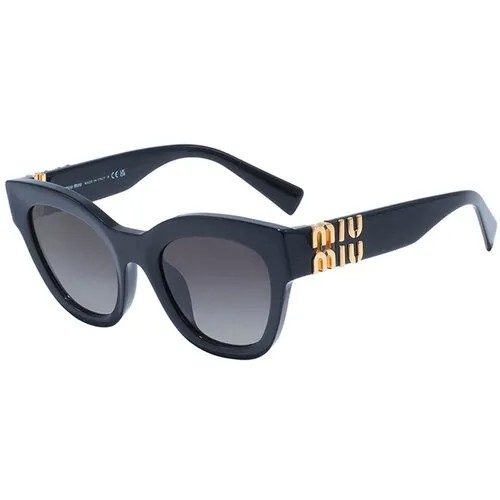 Солнцезащитные очки Miu Miu, бабочка, оправа: пластик, градиентные, с защитой от УФ, для женщин, черный