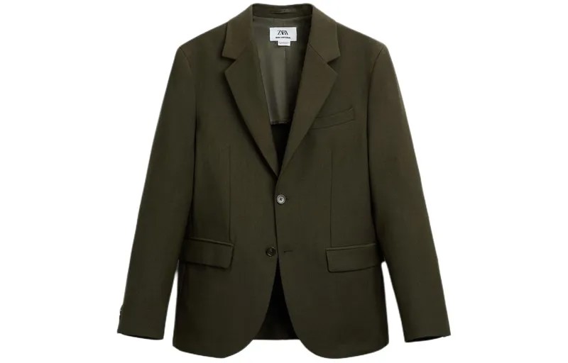 Деловой костюм мужской глубокий хаки Zara, хаки