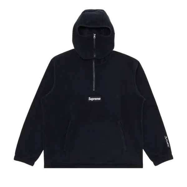 Толстовка Supreme Polartec Facemask Half Zip Hooded 'Black', черный