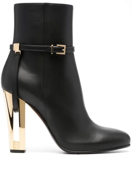 Delfina 105мм кожа Сапоги FENDI, черный