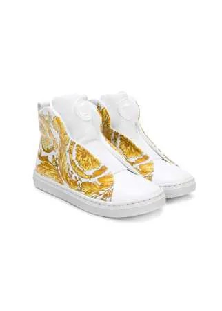 Versace Kids high-top patterned sneakers