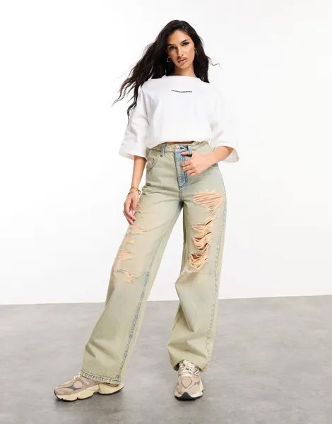 Мешковатые джинсы ASOS DESIGN Weekend Collective с рваными краями