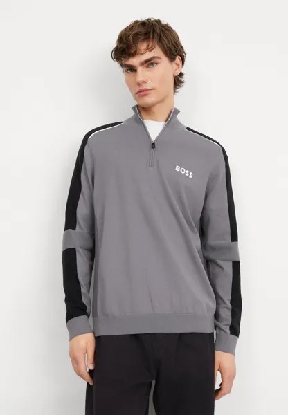 Свитер вязаный ZELCHIOR BOSS, цвет medium grey