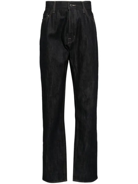 Rick Owens DRKSHDW джинсы прямого покроя с заниженным шаговым швом, синий