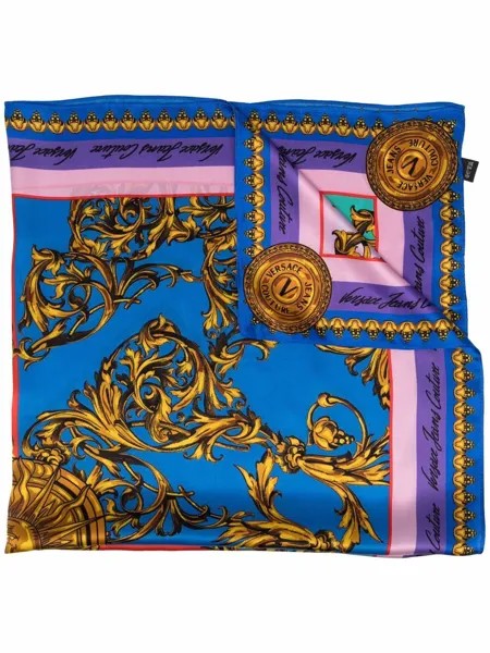 Versace Jeans Couture baroque-pattern print silk scarf