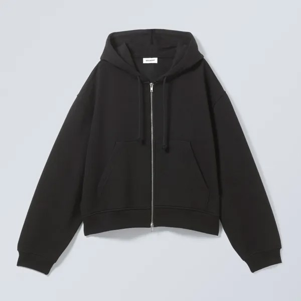 Худи Weekday Heavyweight Boxy Zip-up, черный