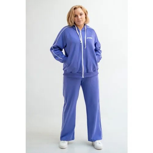 Костюм Modress, олимпийка и брюки, спортивный стиль, прямой силуэт, манжеты, карманы, размер 68, фиолетовый