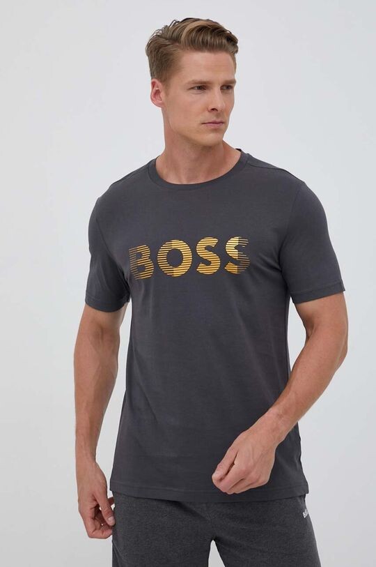 Хлопковая футболка BOSS GREEN Boss Green, серый
