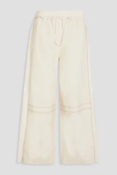 Укороченные широкие брюки из хлопковой парусины со вставками из рипстопа 3.1 Phillip Lim, крем