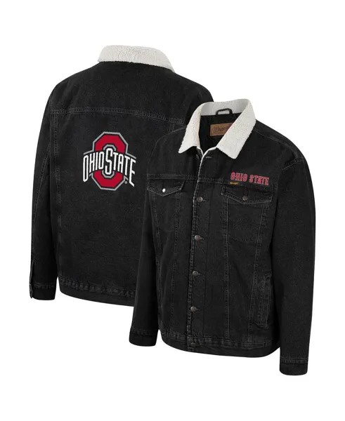 Мужская темно-серая джинсовая куртка на пуговицах в стиле вестерн Ohio State Buckeyes x Wrangler Colosseum