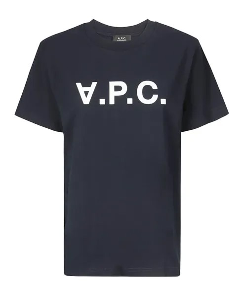 Футболка с логотипом хлопок стандартного кроя A.P.C., синий
