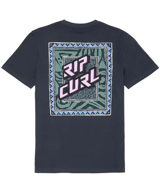 Футболка с большим рисунком Rip Curl с короткими рукавами, синий