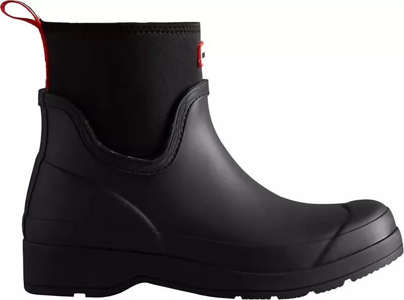 Женские короткие неопреновые резиновые сапоги Hunter Boots для игр, черный