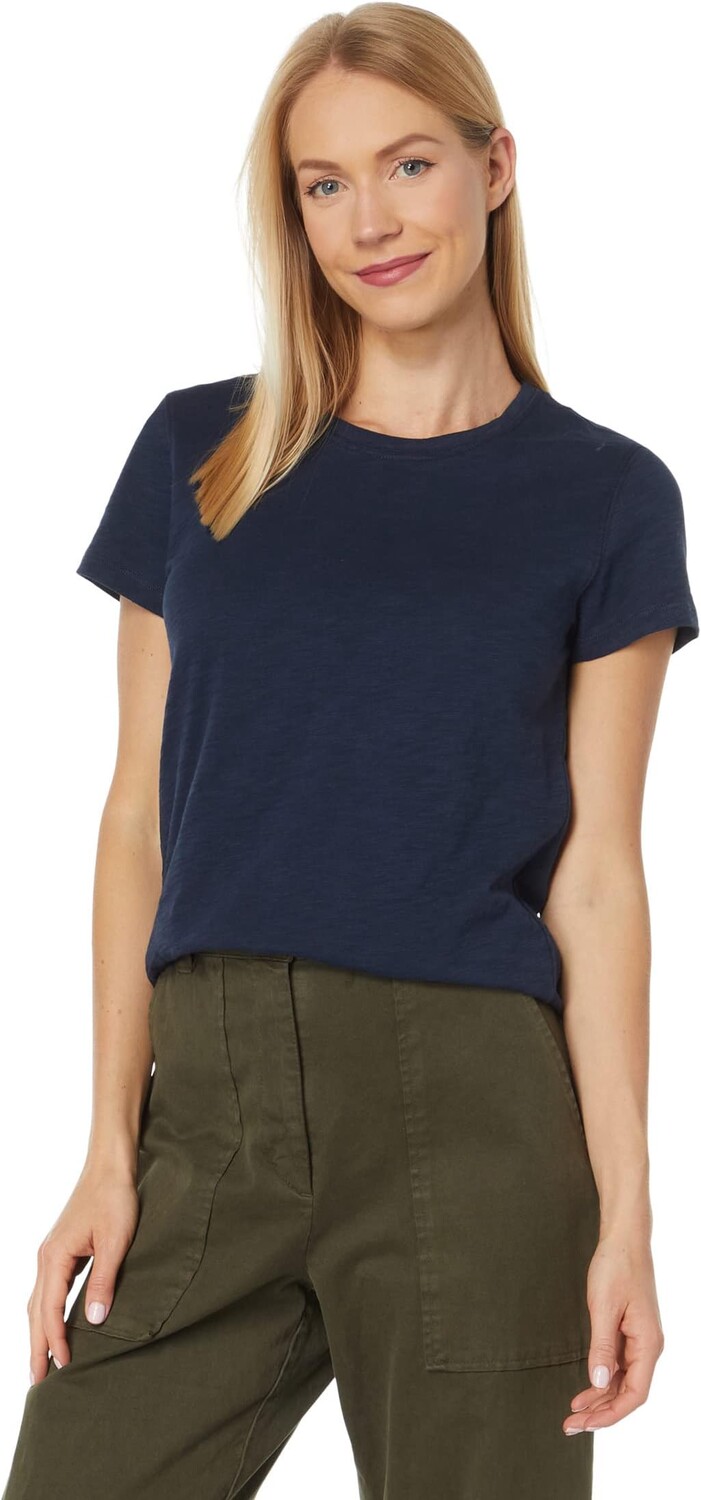 Топ Lilla P Short Sleeve Crew Neck, темно-синий