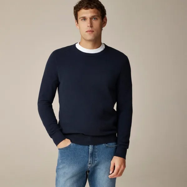 Свитер с круглым вырезом из хлопчатобумажной пряжи пике J.Crew, синий