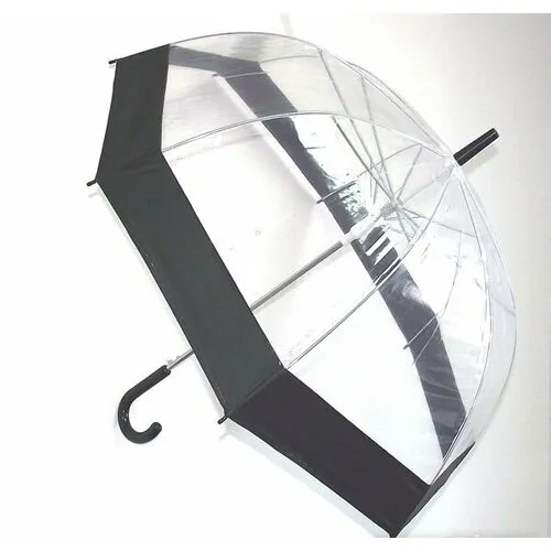 Зонт-трость ЭВРИКА подарки и удивительные вещи, механика, купол 85 см, прозрачный, для женщин, черный