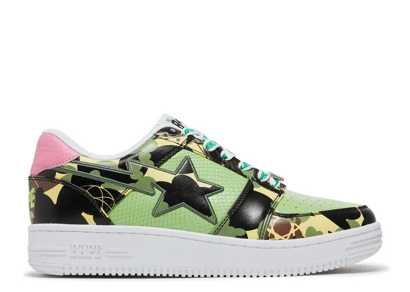 Кроссовки BAPE Mo' Wax X Unkle X Bapesta Low M2 'Original Headz', зеленый