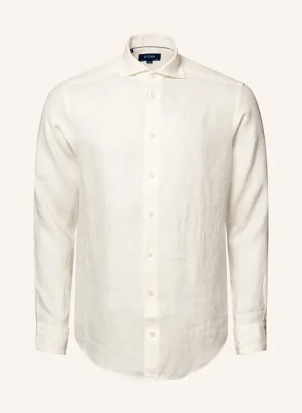 Льняная рубашка узкого кроя Eton, белый