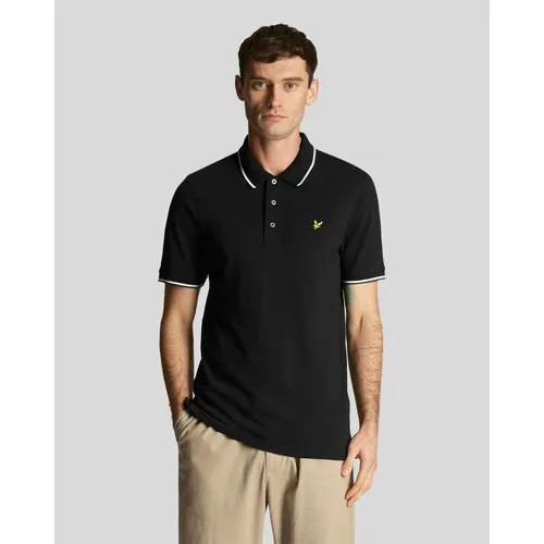 Поло Lyle & Scott Tipped Polo Shirt, размер L, белый, черный