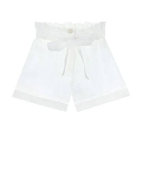 Белые шорты с подворотами и поясом Arc-en-ciel детские