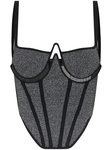 Топ-корсет Reflective Wire Dion Lee, черный