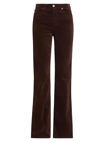 Бархатные брюки Farrah Boot-Cut Ag Jeans, цвет bitter chocolate