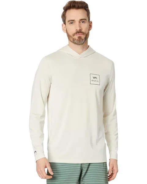 Футболка RVCA RVCA Long Sleeve Hooded Surf, цвет Silver/Bleach