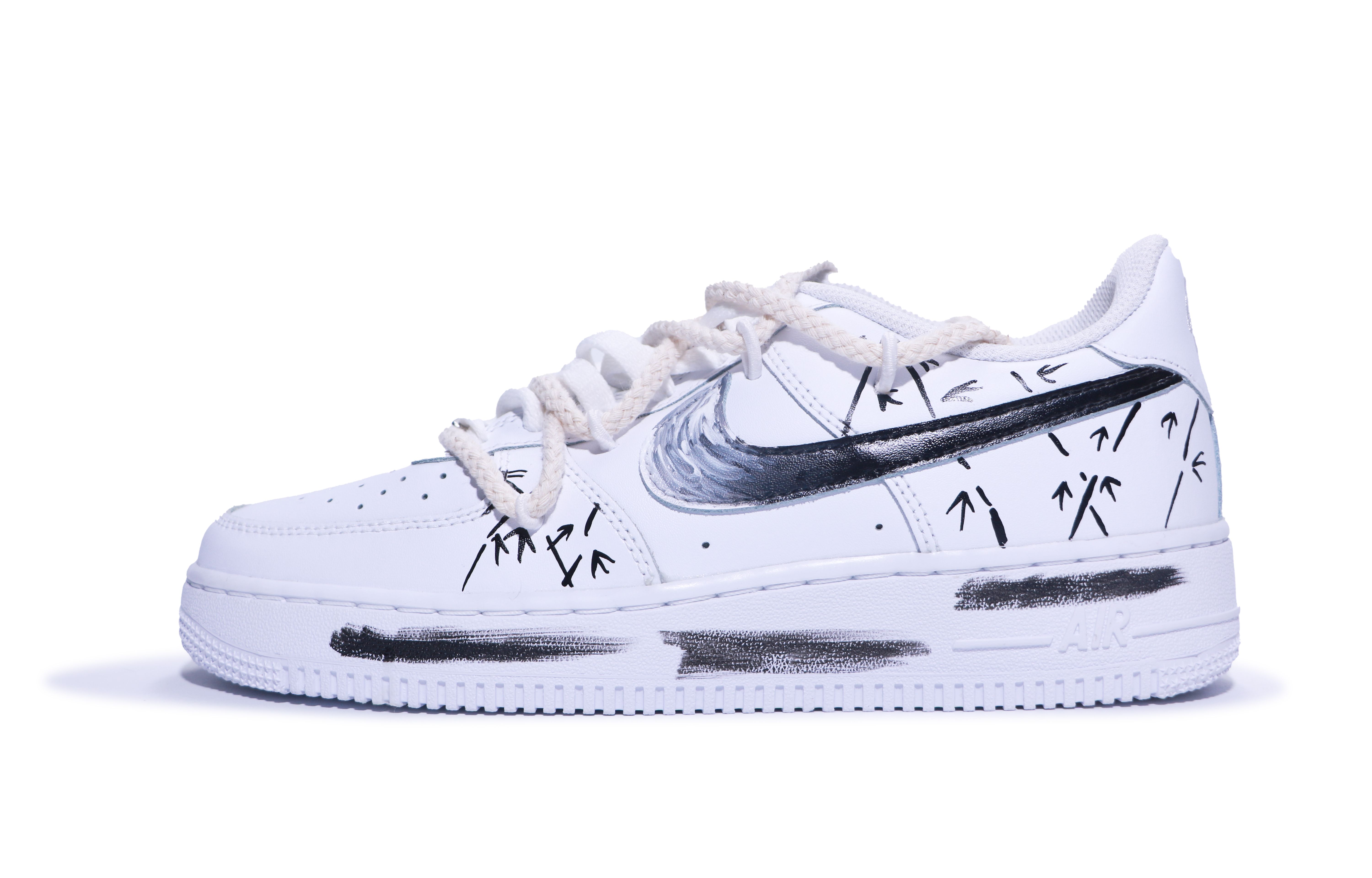 Кроссовки Nike Air Force 1 Skateboarding Shoes Women's Low-top Black/White, черный/белый