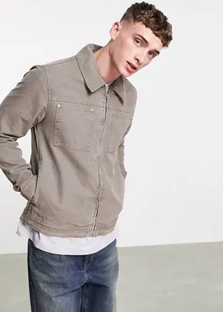 Светло-бежевая окрашенная куртка Харрингтон ASOS DESIGN-Светло-бежевый цвет