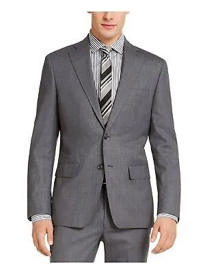 DKNY Мужской серый эластичный приталенный костюм из смесовой шерсти, отдельный пиджак, куртка 40, короткий