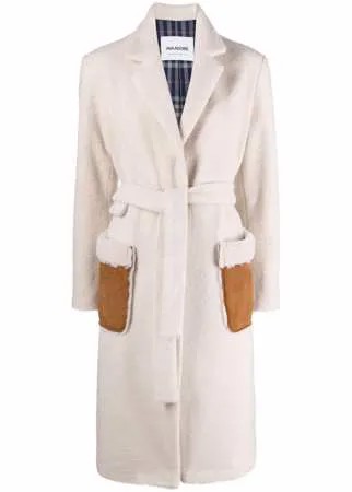 Ava Adore пальто с отделкой из овчины и поясом