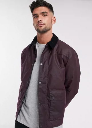 Бордовая вощеная куртка с подкладкой в шотландскую клетку Barbour-Красный