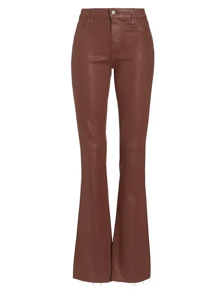 Прямые брюки с высокой посадкой и покрытием Ruth L'Agence, цвет dark cinnamon coated