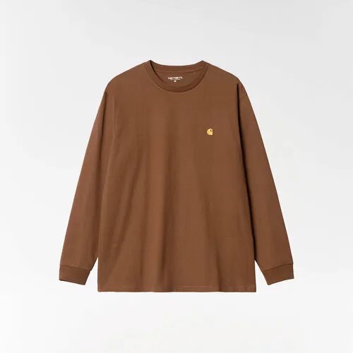 Лонгслив carhartt, размер L, коричневый