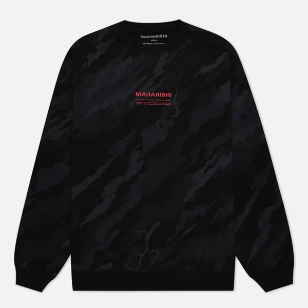 Мужская толстовка maharishi Miltype Camo Embroidered Crew Neck чёрный, Размер M