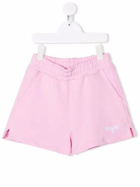 MSGM Kids спортивные шорты с вышитым логотипом