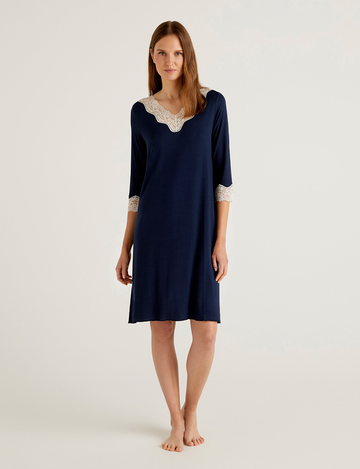 Ночная сорочка женская United Colors of Benetton CCC_3Z123C277 синяя XS
