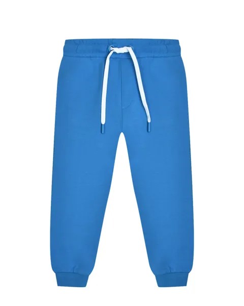 Спортивные брюки с поясом на кулиске, голубые Bikkembergs